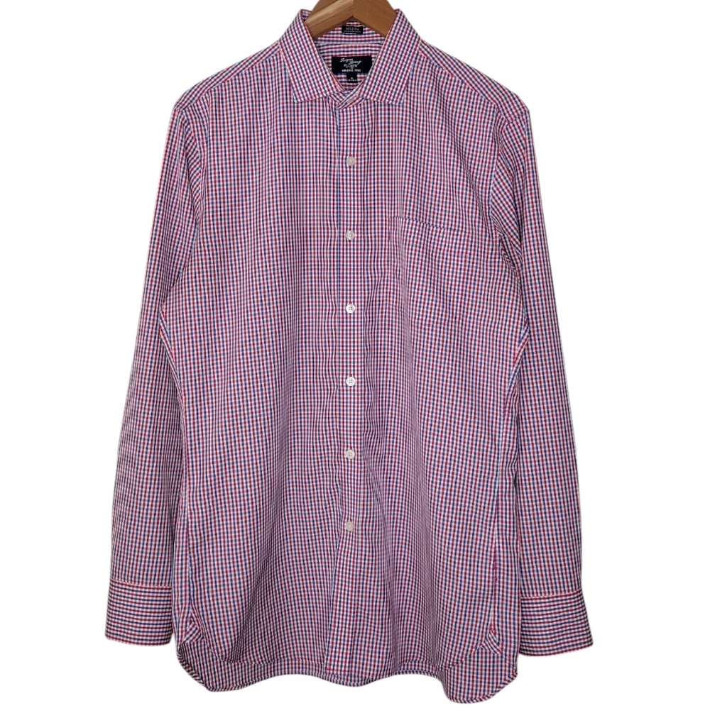 J. Crew 80's 2-Ply Wrinkle Free Checkered Casual Button Down Shirt Sz M